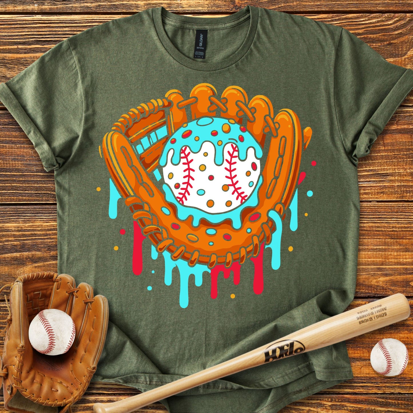 Drip Baseball Glove T-shirt - HomeRun PrintsT-Shirt