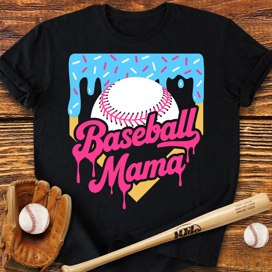 Drip Baseball Mama T-shirt - HomeRun PrintsT-Shirt