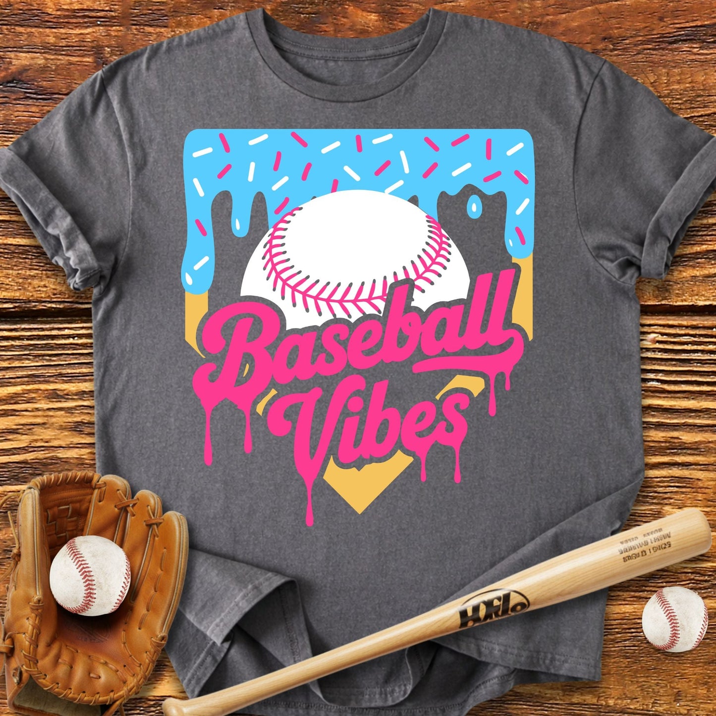 Drip Baseball Vibes Adult T-shirt - HomeRun PrintsT-Shirt