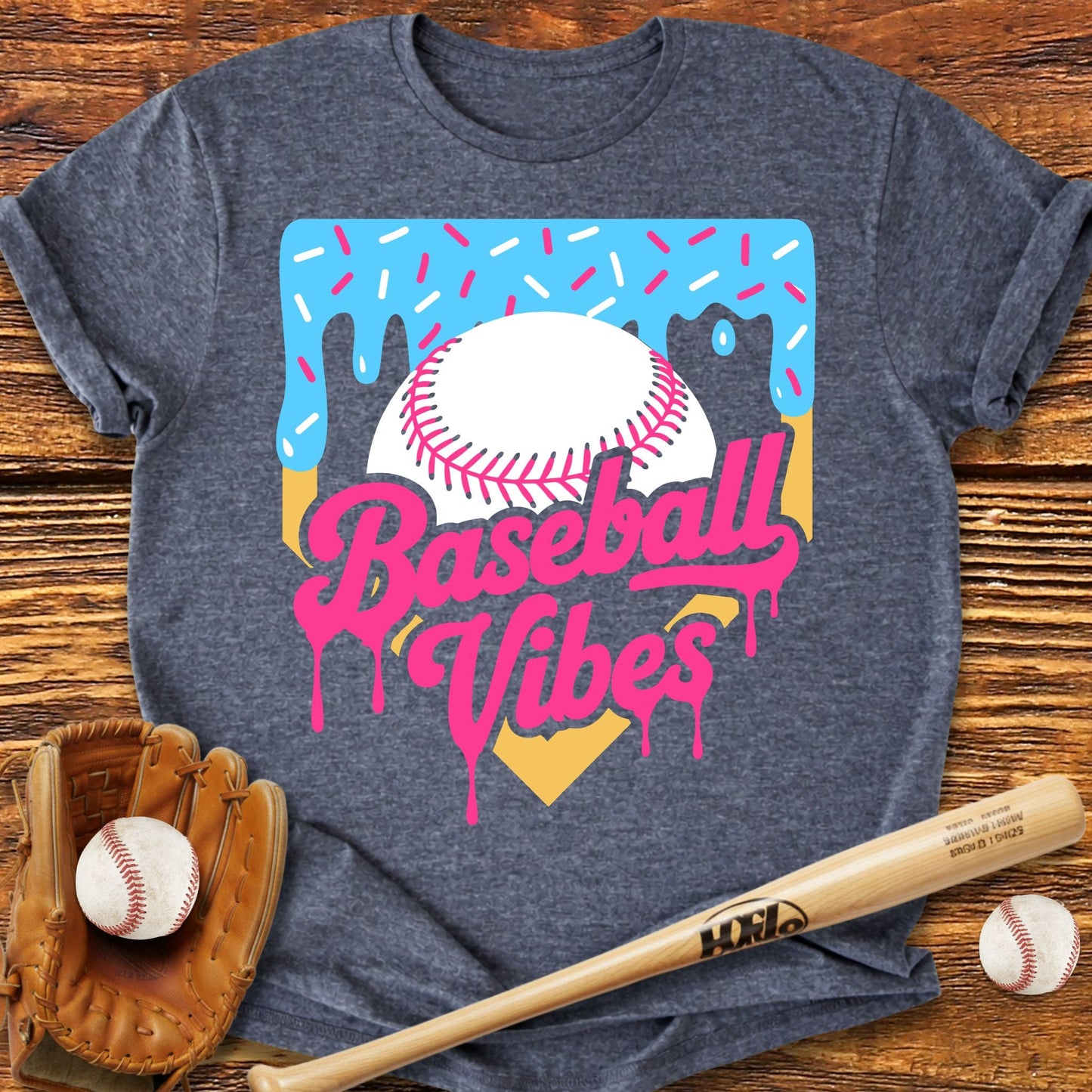 Drip Baseball Vibes Adult T-shirt - HomeRun PrintsT-Shirt