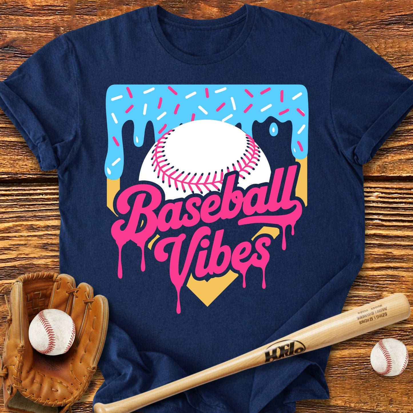 Drip Baseball Vibes Adult T-shirt - HomeRun PrintsT-Shirt