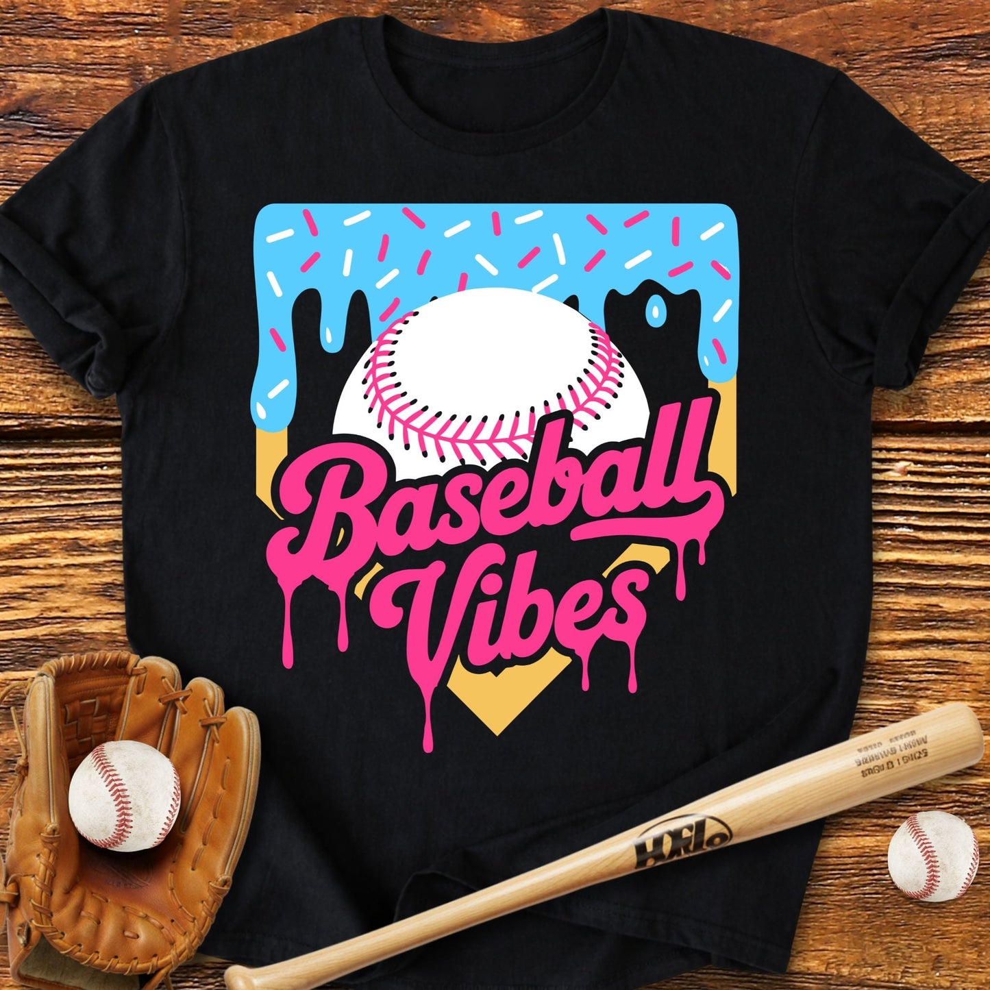 Drip Baseball Vibes Adult T-shirt - HomeRun PrintsT-Shirt