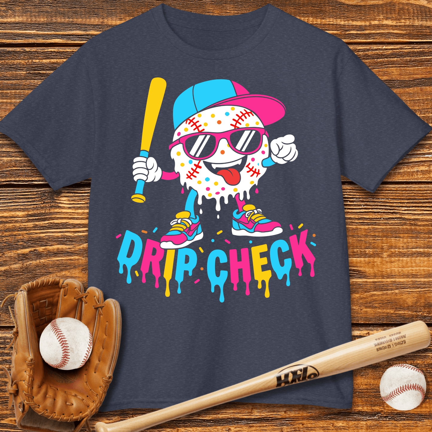 Drip Check Baseball Kids T-shirt - HomeRun PrintsKids clothes
