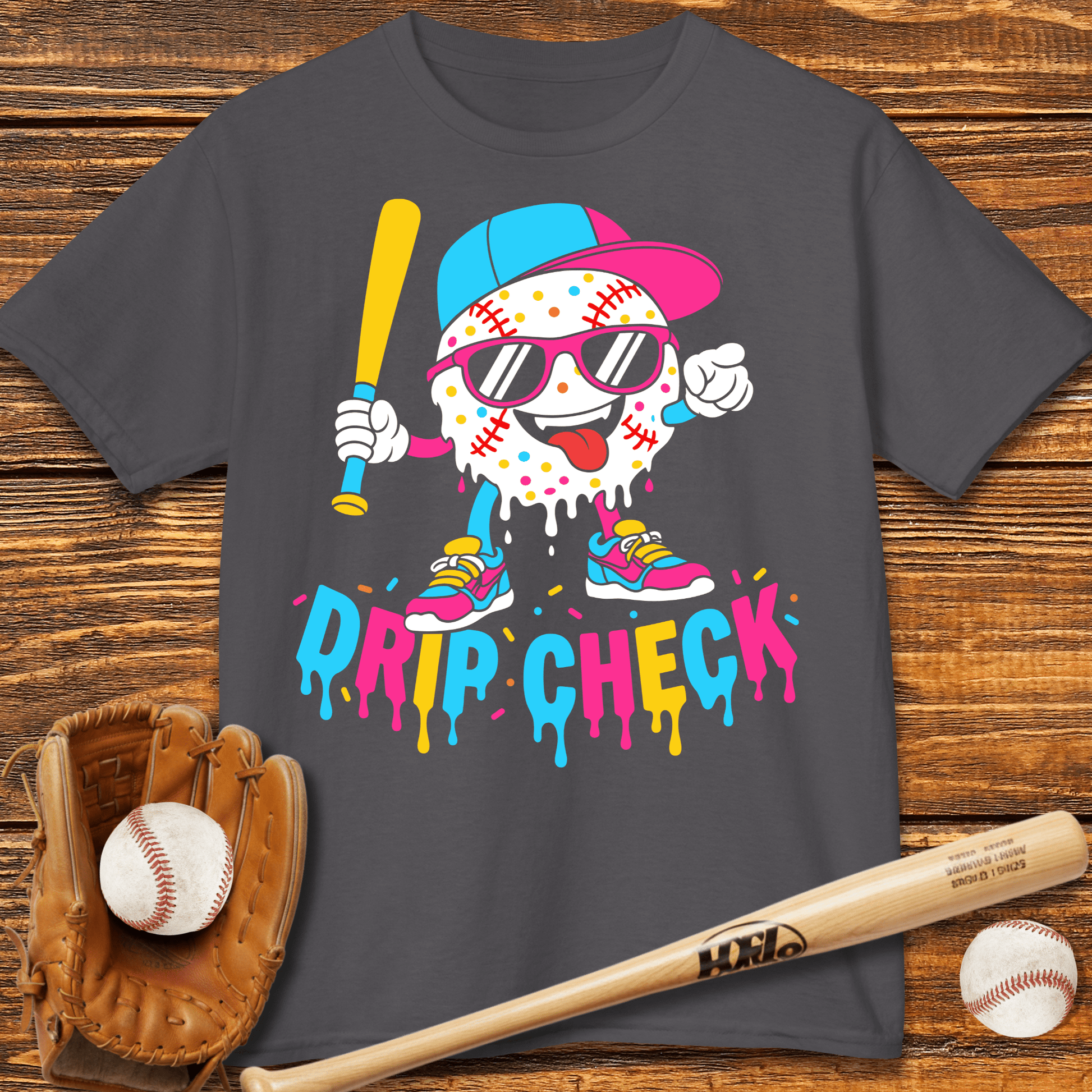 Drip Check Baseball Kids T-shirt - HomeRun PrintsKids clothes