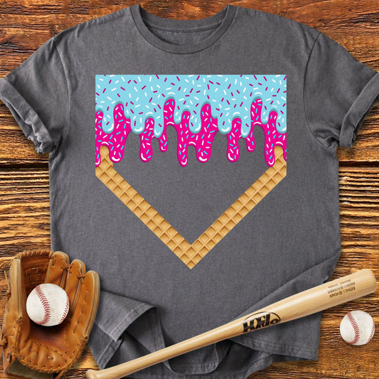 Drip Home Plate Adult T-Shirt - HomeRun PrintsT-Shirt