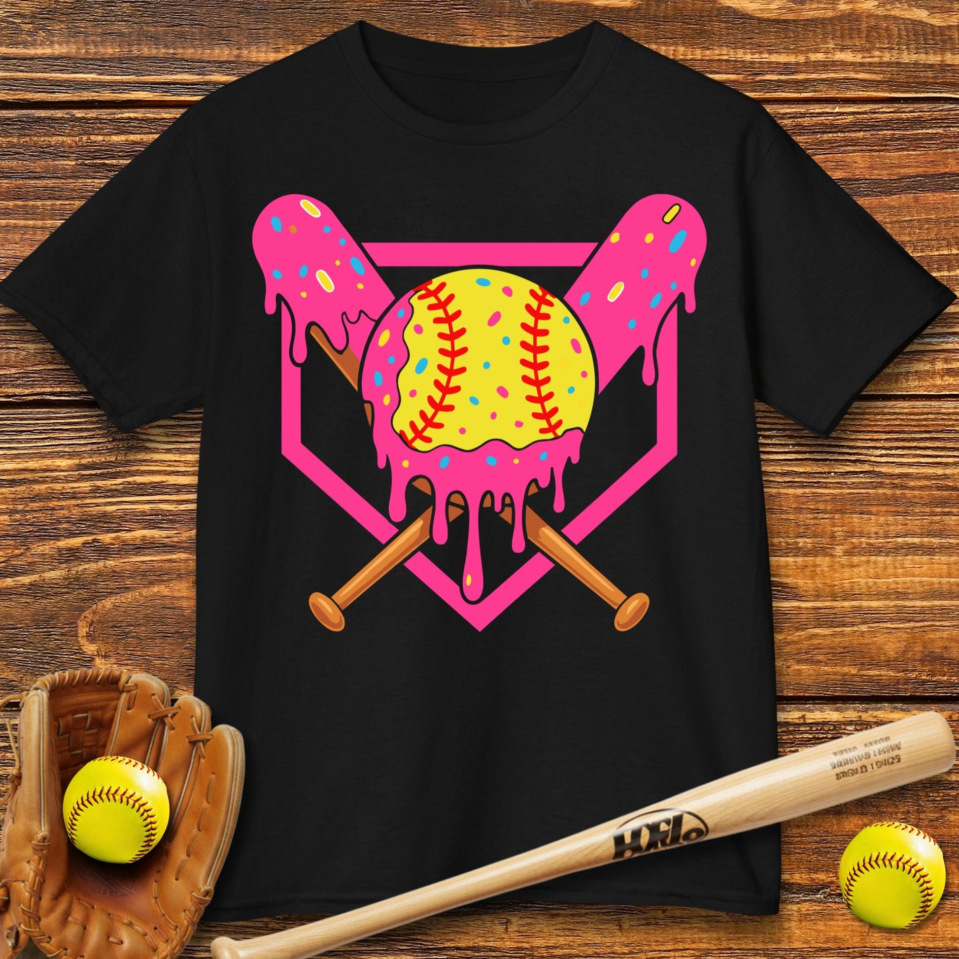 Drip Softball Kids T-shirt - HomeRun PrintsKids clothes