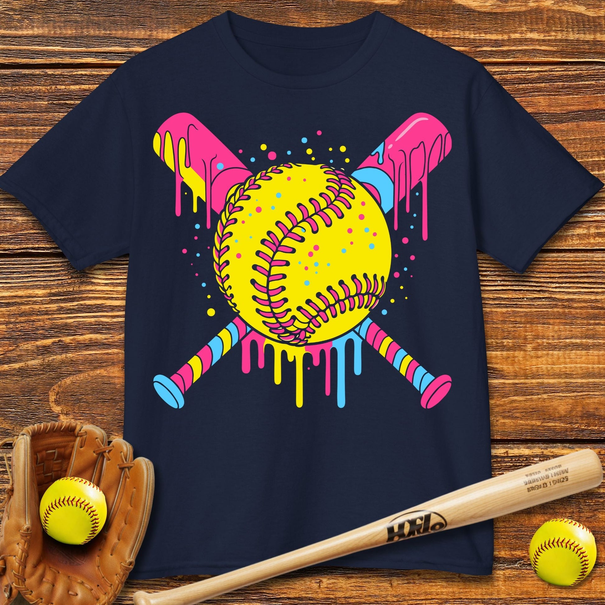 Drip Softball Kids T-shirt - HomeRun PrintsKids clothes
