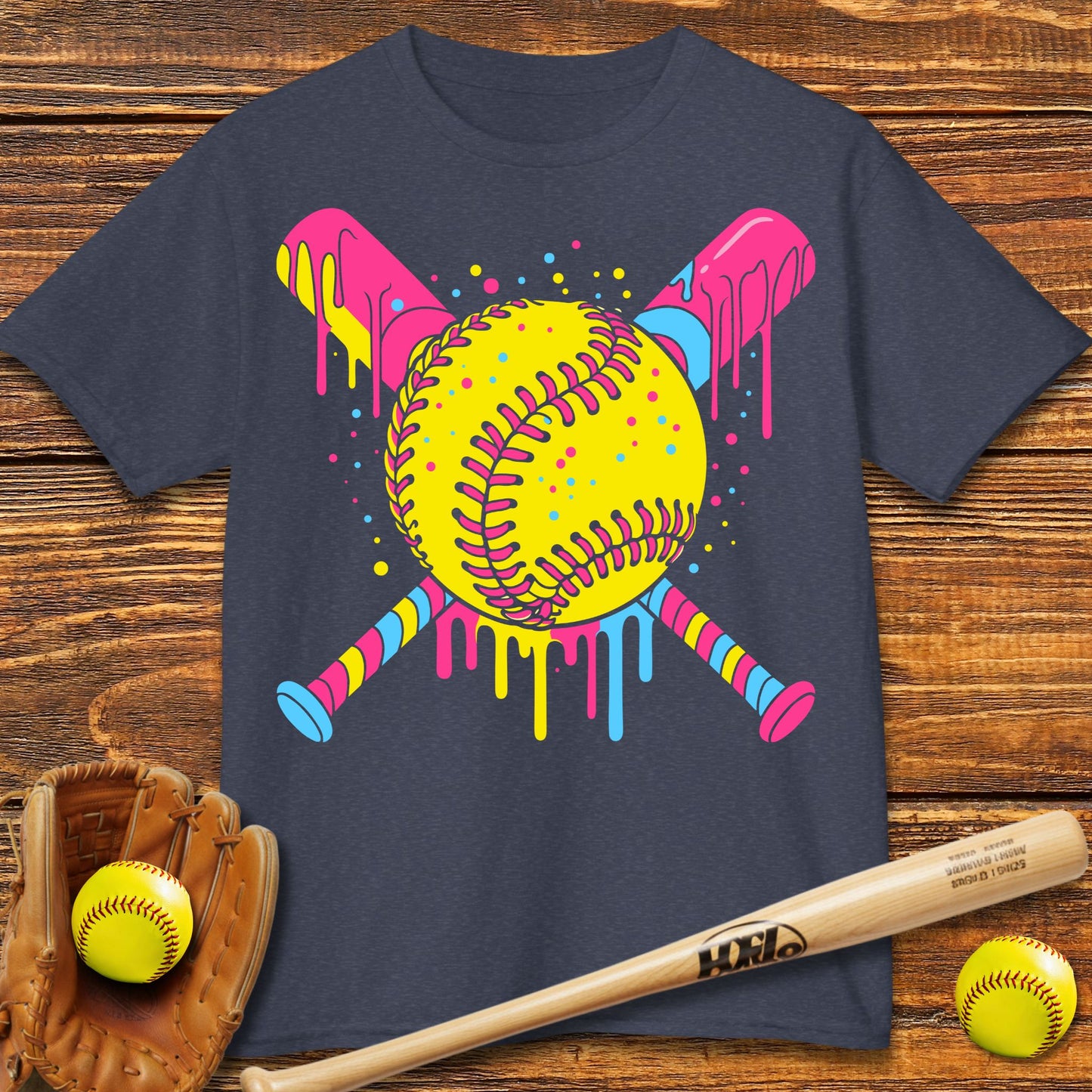 Drip Softball Kids T-shirt - HomeRun PrintsKids clothes