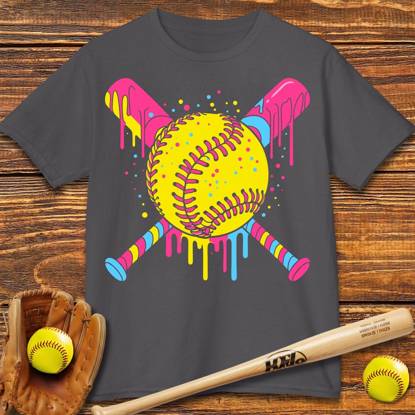 Drip Softball Kids T-shirt - HomeRun PrintsKids clothes