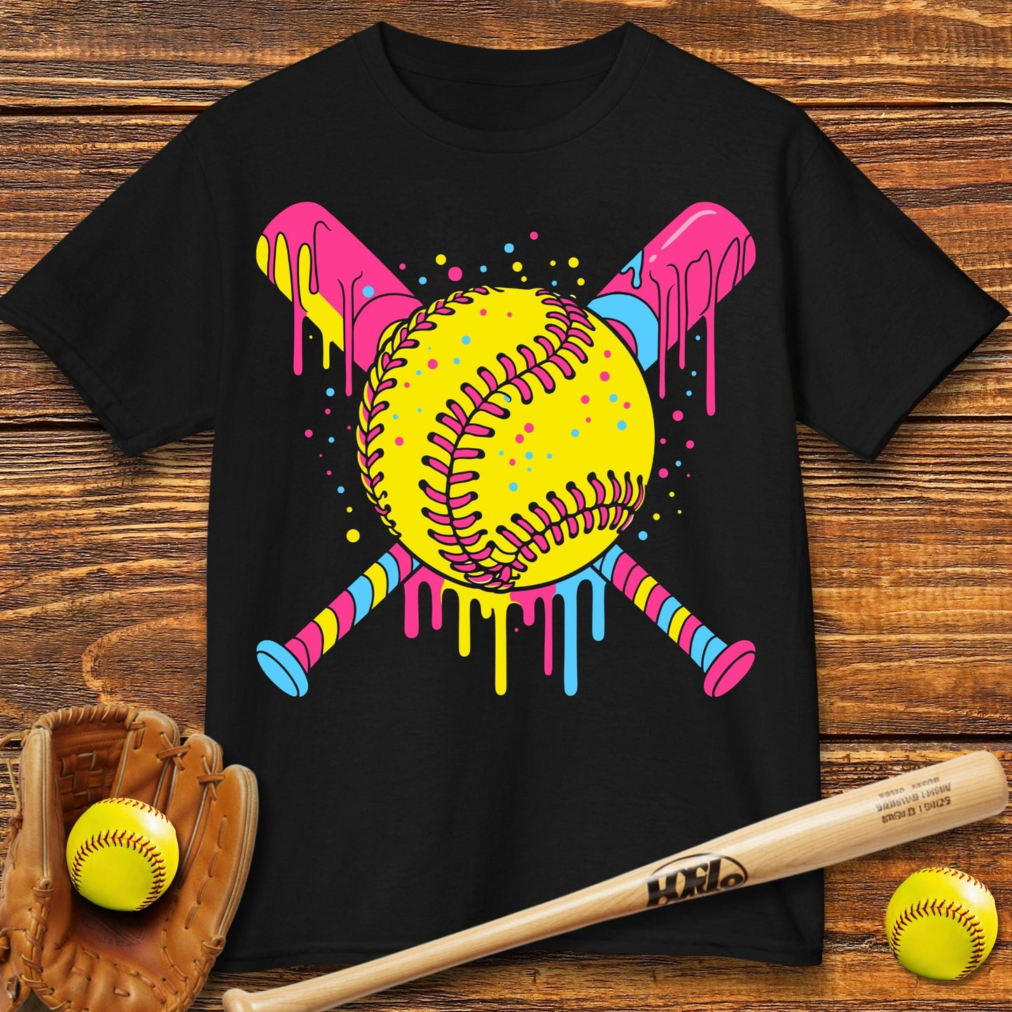 Drip Softball Kids T-shirt - HomeRun PrintsKids clothes