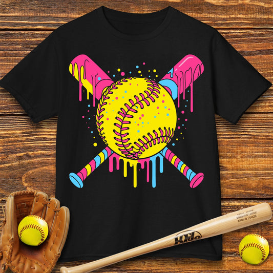 Drip Softball Kids T-shirt - HomeRun PrintsKids clothes