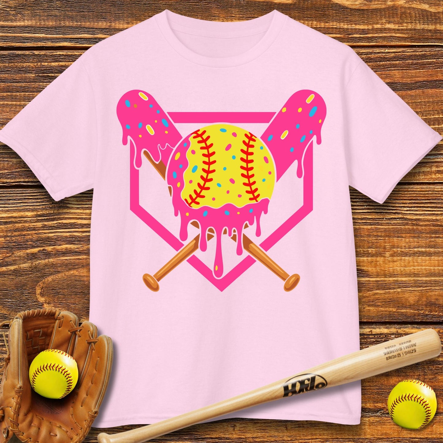 Drip Softball Kids T-shirt - HomeRun PrintsKids clothes
