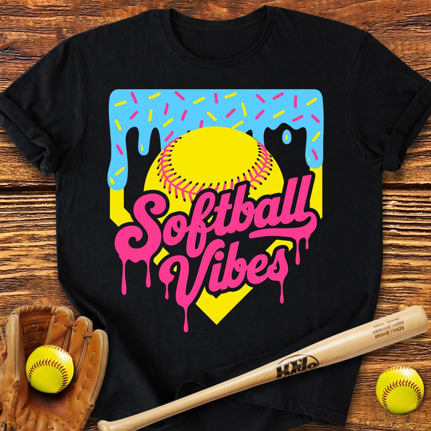 Drip Softball Vibes T-Shirt - HomeRun PrintsT-Shirt