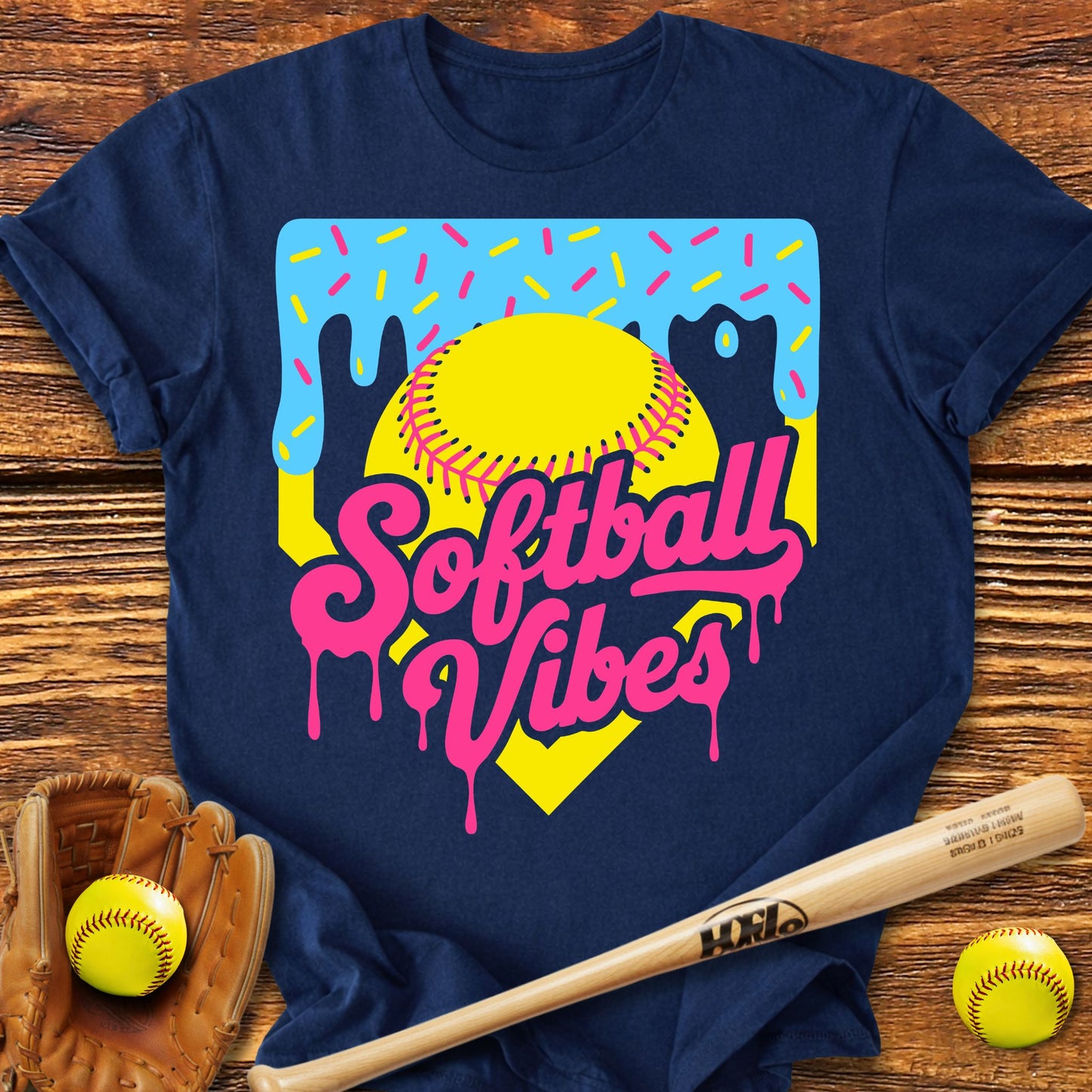 Drip Softball Vibes T-Shirt - HomeRun PrintsT-Shirt