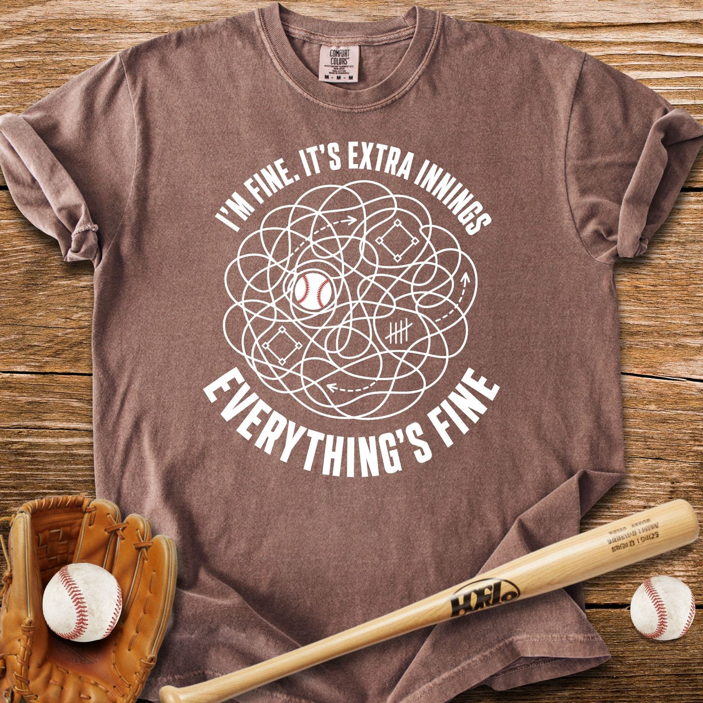 Extra Innings Unraveled Me T-Shirt - HomeRun PrintsComfort Colors