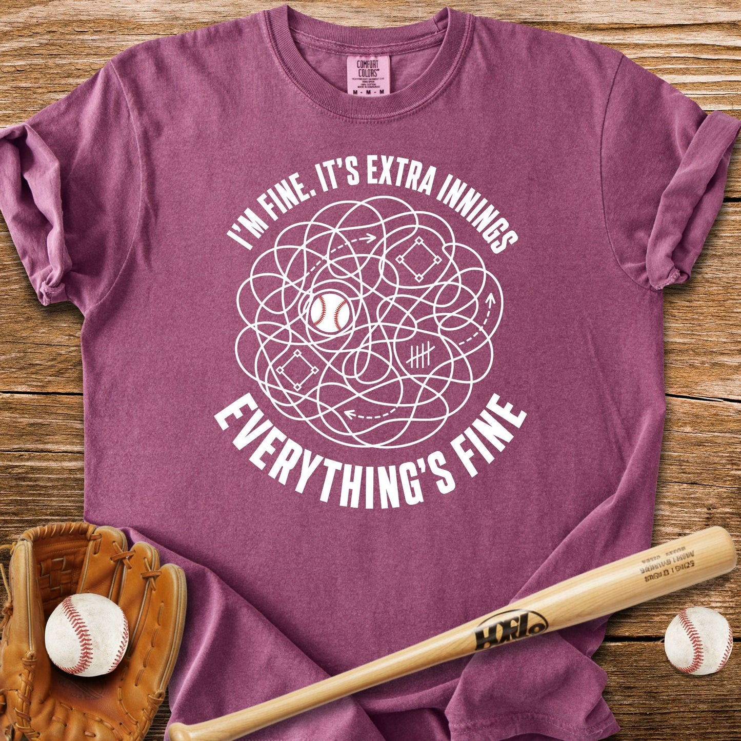 Extra Innings Unraveled Me T-Shirt - HomeRun PrintsComfort Colors