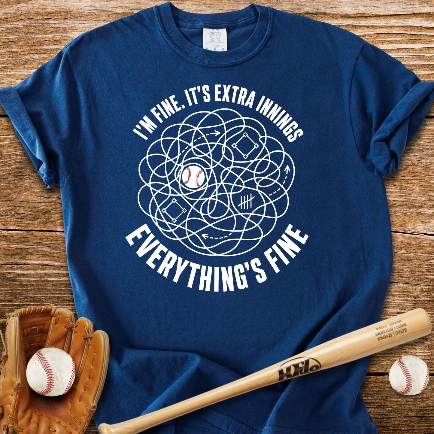 Extra Innings Unraveled Me T-Shirt - HomeRun PrintsComfort Colors