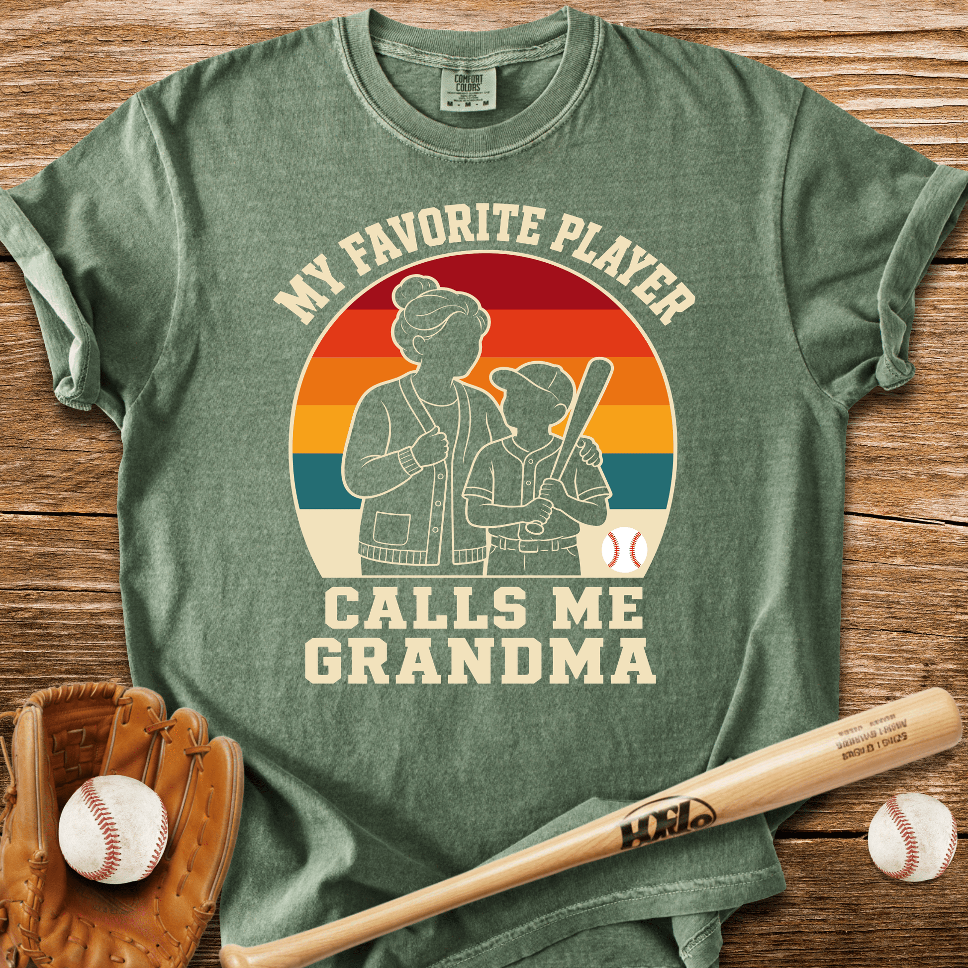 Favorite Player Calls Me Grandma T-Shirt - HomeRun PrintsComfort Colors