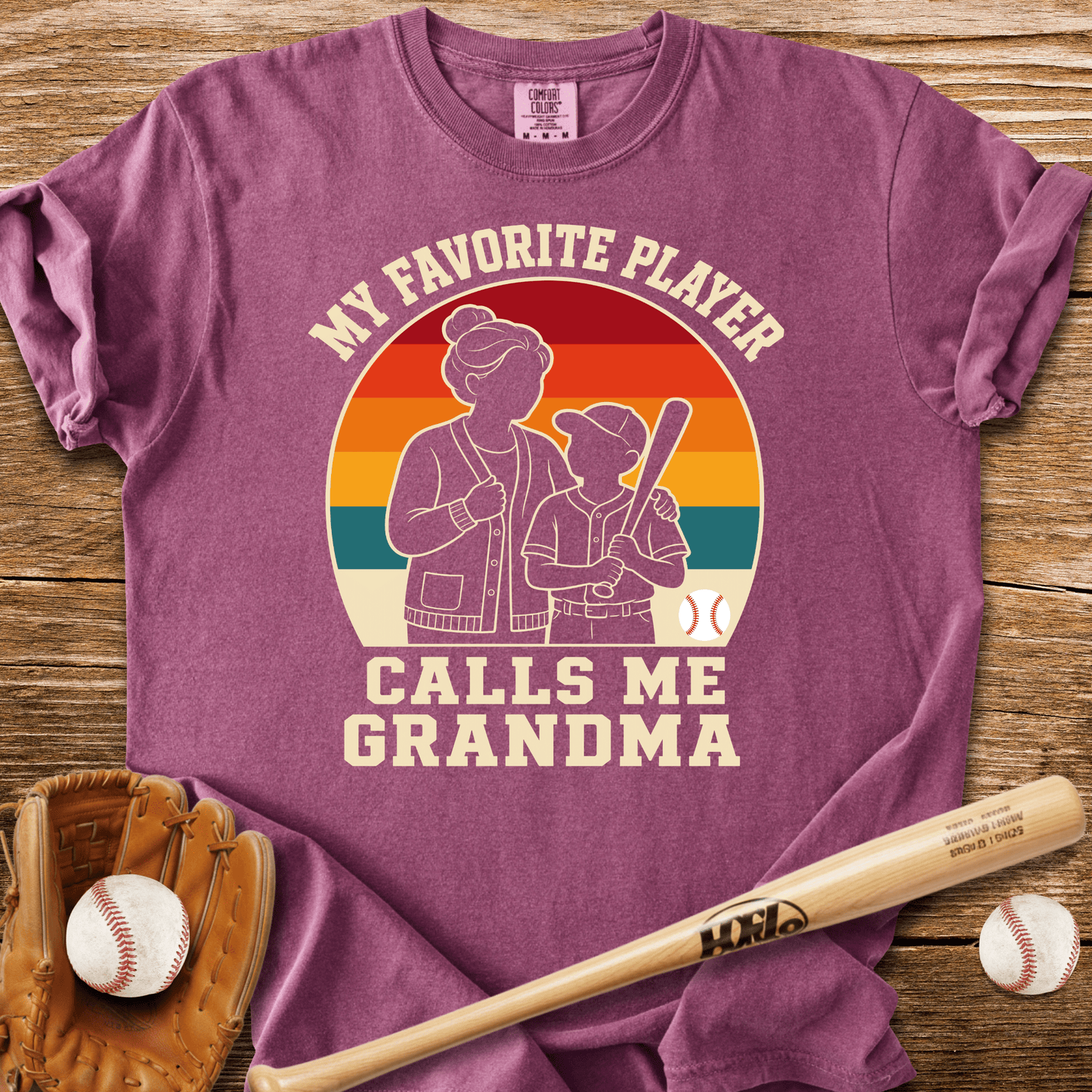 Favorite Player Calls Me Grandma T-Shirt - HomeRun PrintsComfort Colors