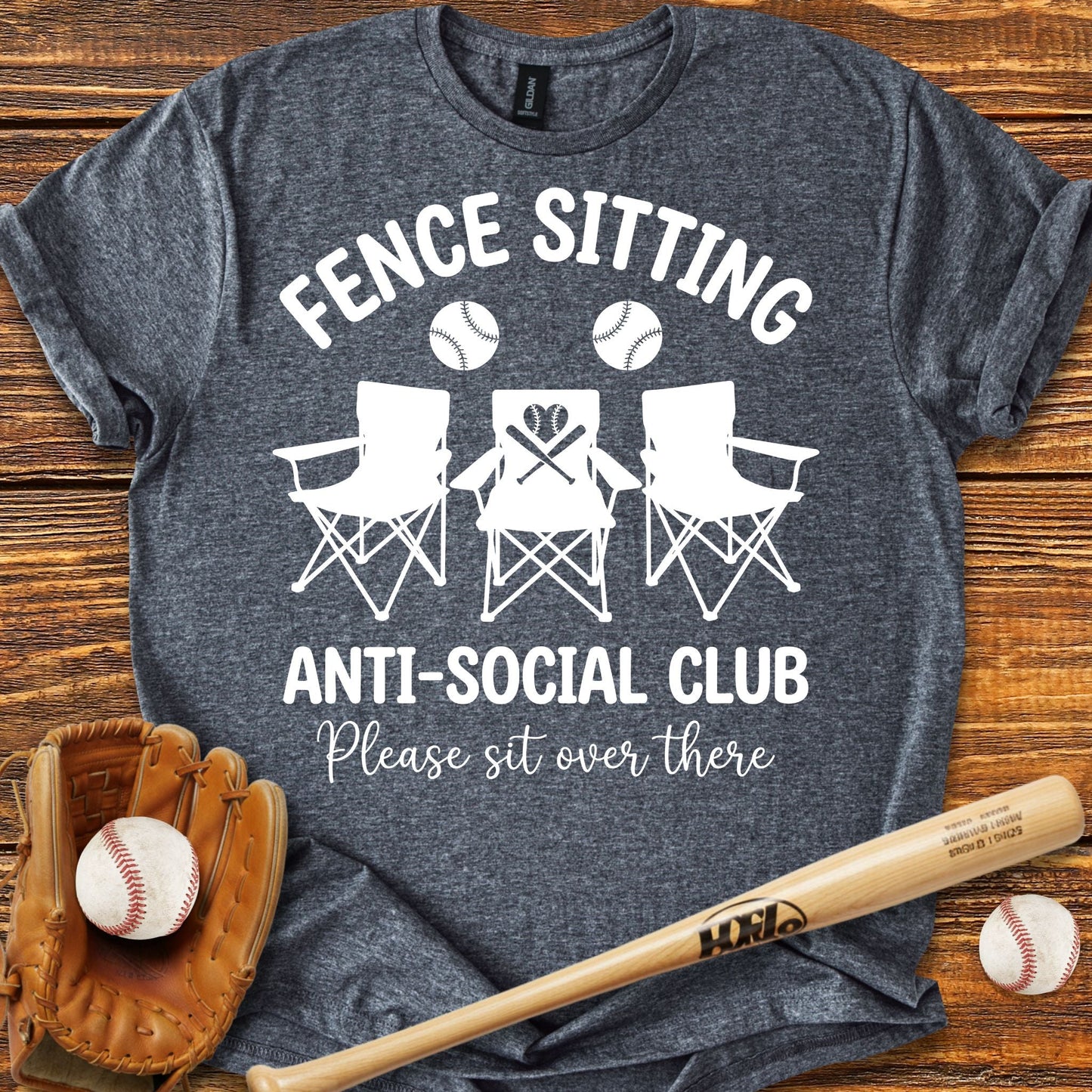 Fence Sitting Baseball s T-Shirt - HomeRun PrintsT-Shirt