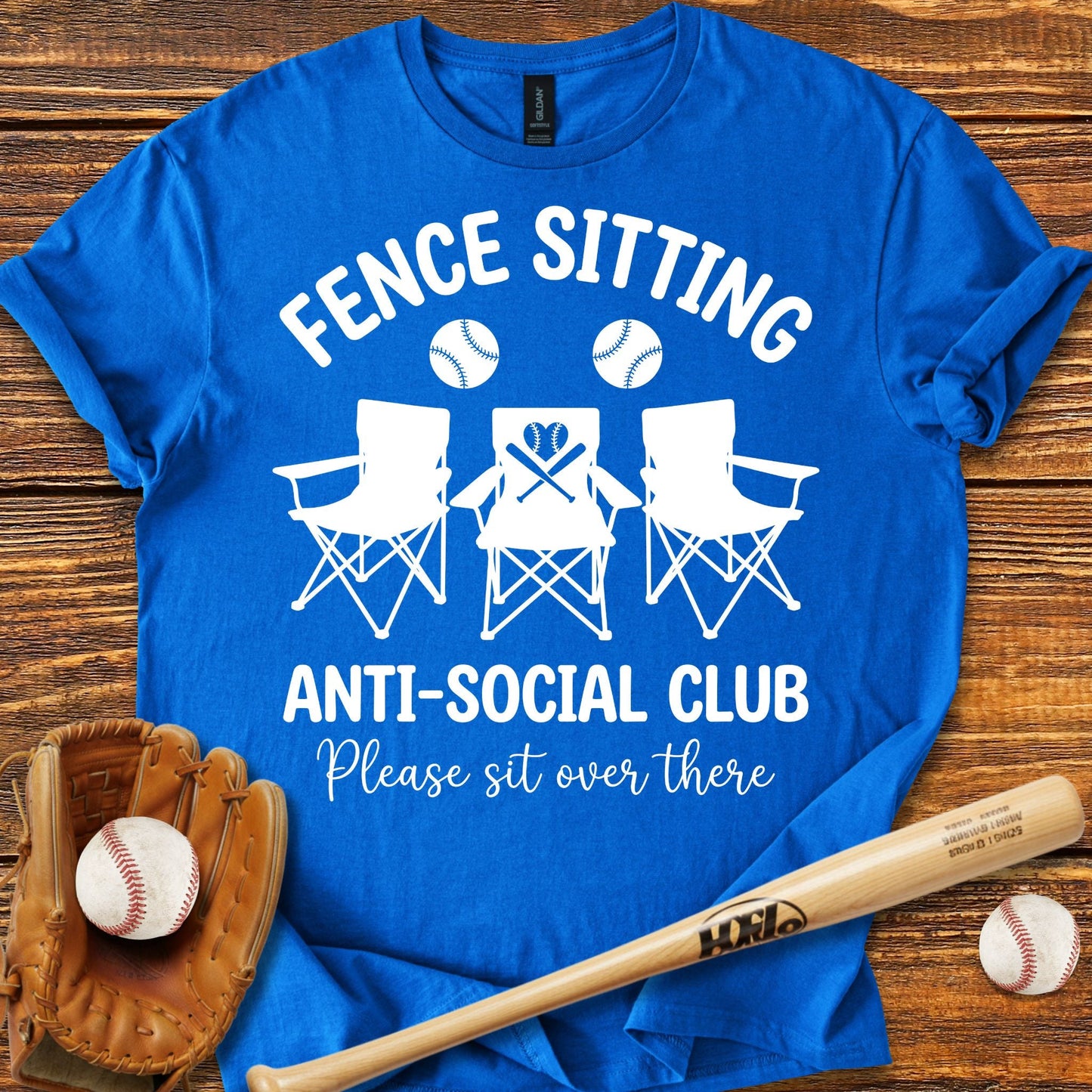 Fence Sitting Baseball s T-Shirt - HomeRun PrintsT-Shirt