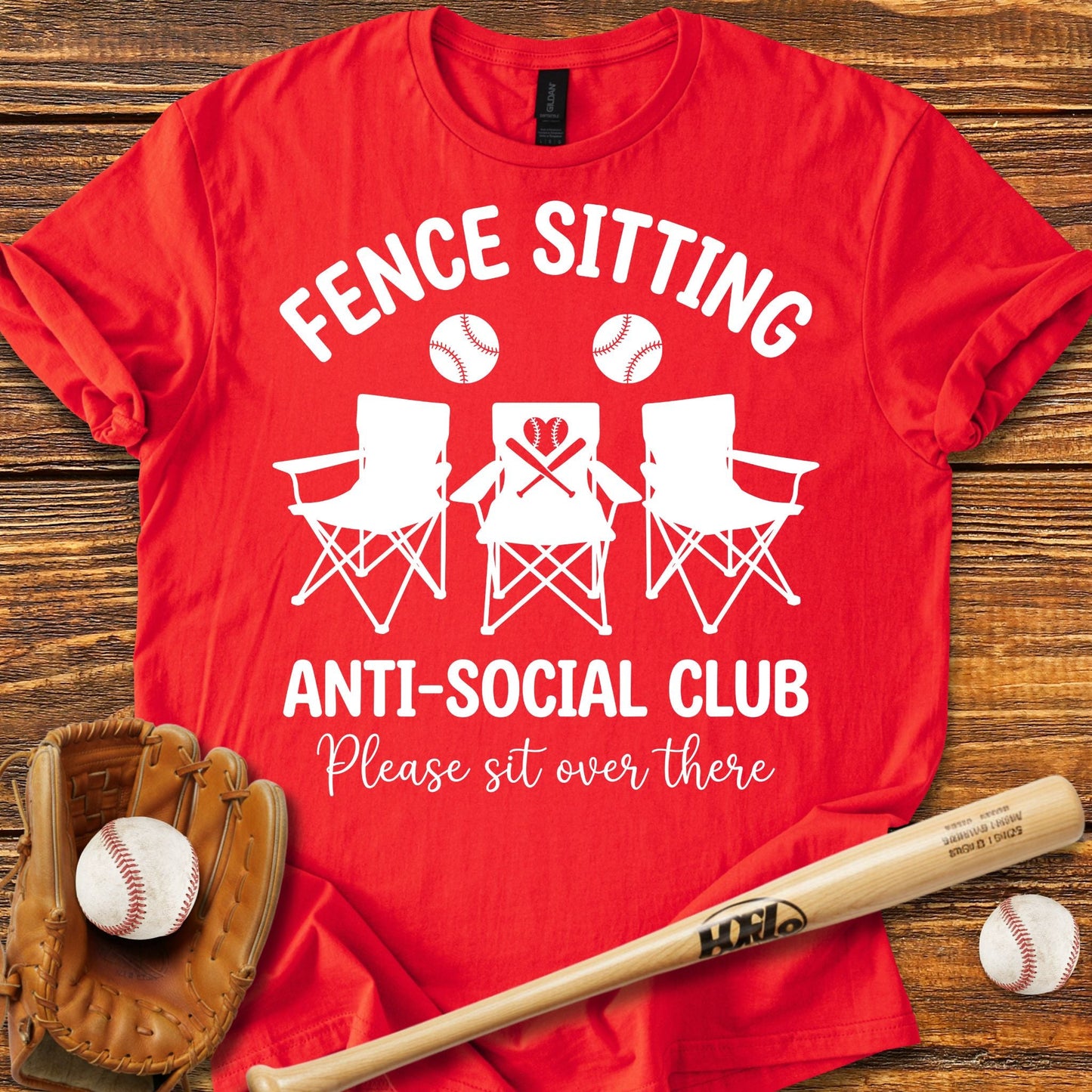 Fence Sitting Baseball s T-Shirt - HomeRun PrintsT-Shirt