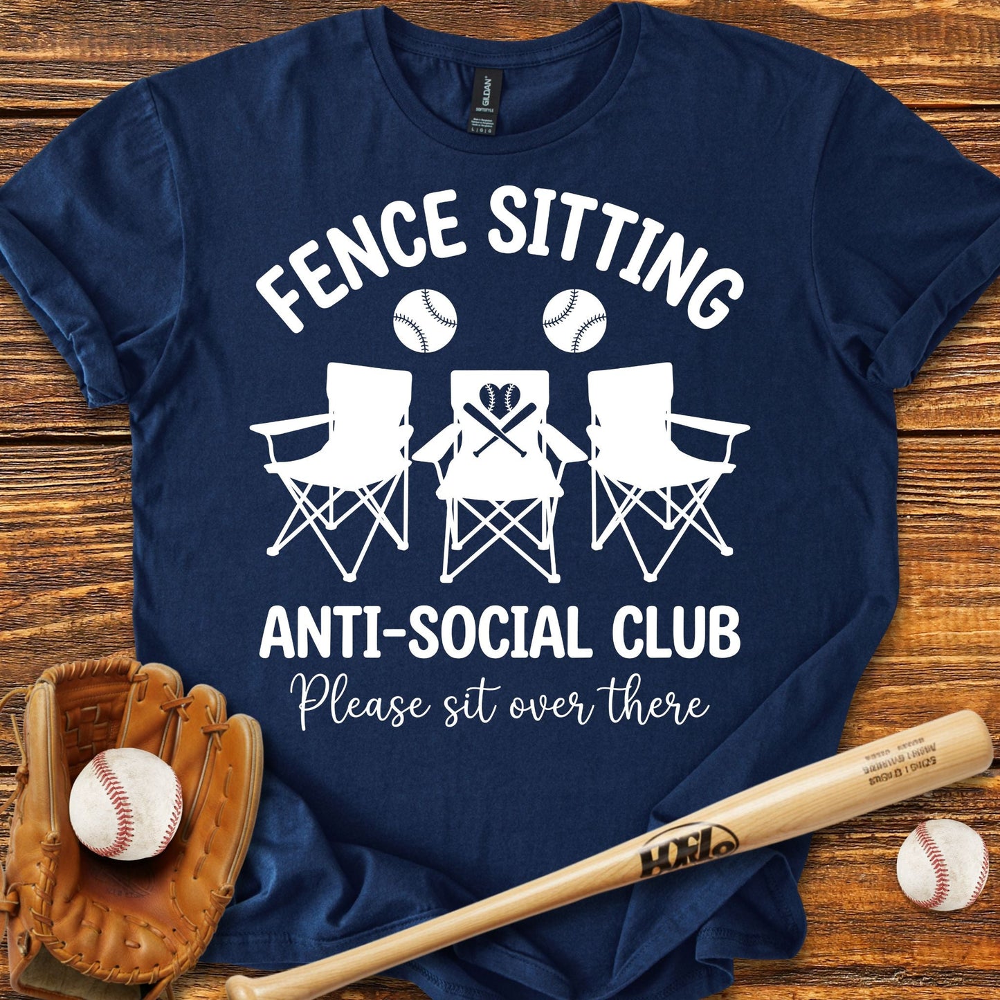 Fence Sitting Baseball s T-Shirt - HomeRun PrintsT-Shirt