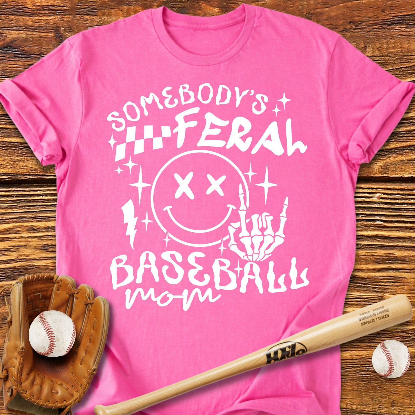 Feral Baseball Mom T-shirt - HomeRun PrintsT-Shirt