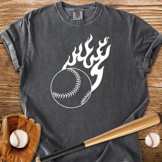 Flaming Baseball - HomeRun PrintsComfort Colors