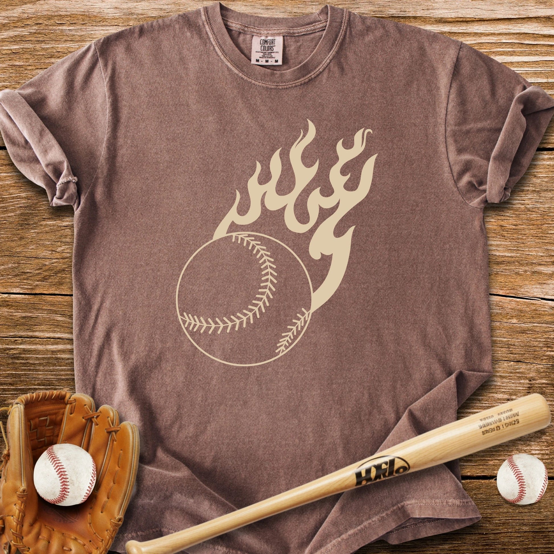 Flaming Baseball - HomeRun PrintsComfort Colors