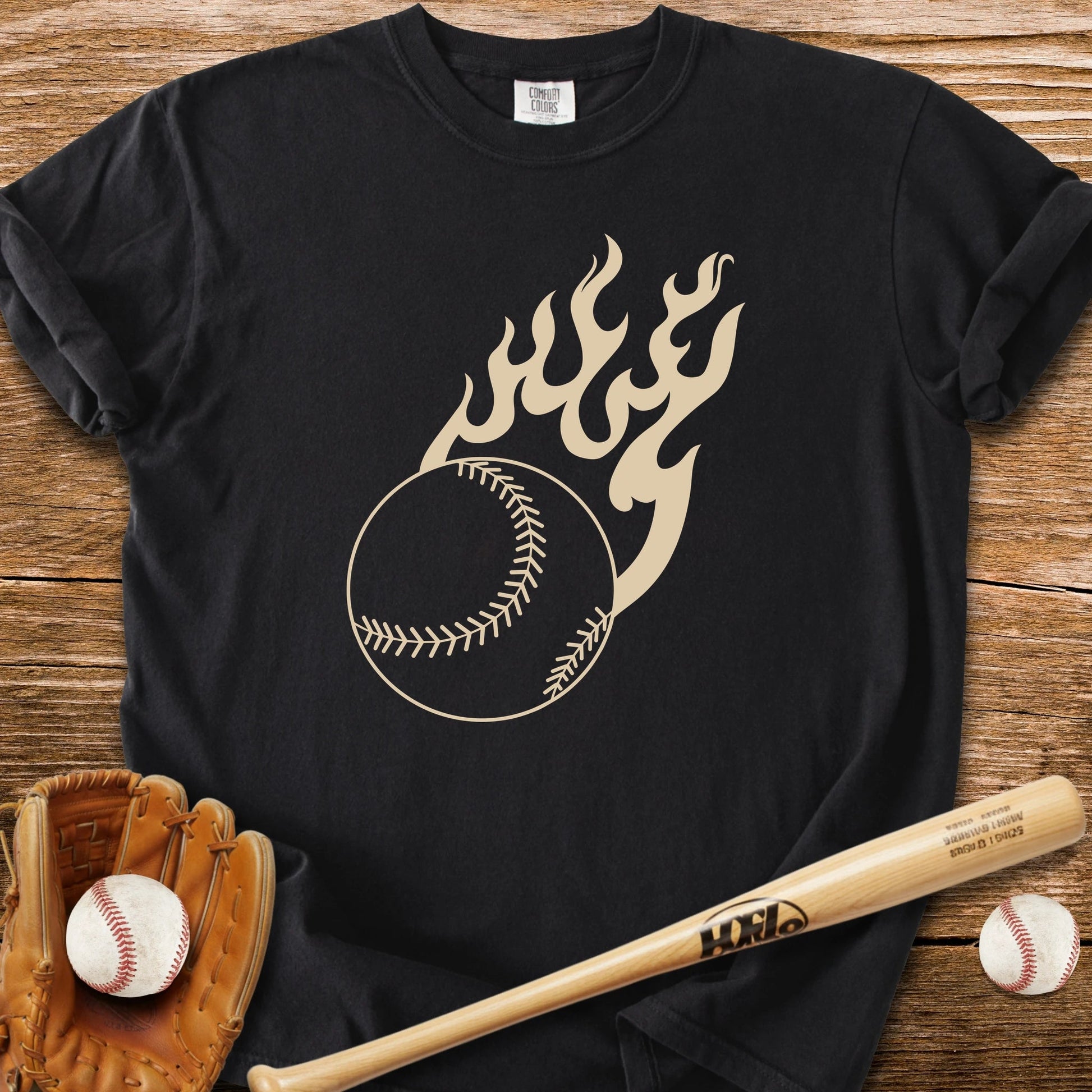 Flaming Baseball - HomeRun PrintsComfort Colors