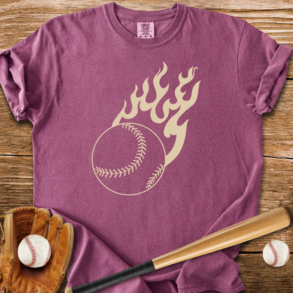 Flaming Baseball - HomeRun PrintsComfort Colors