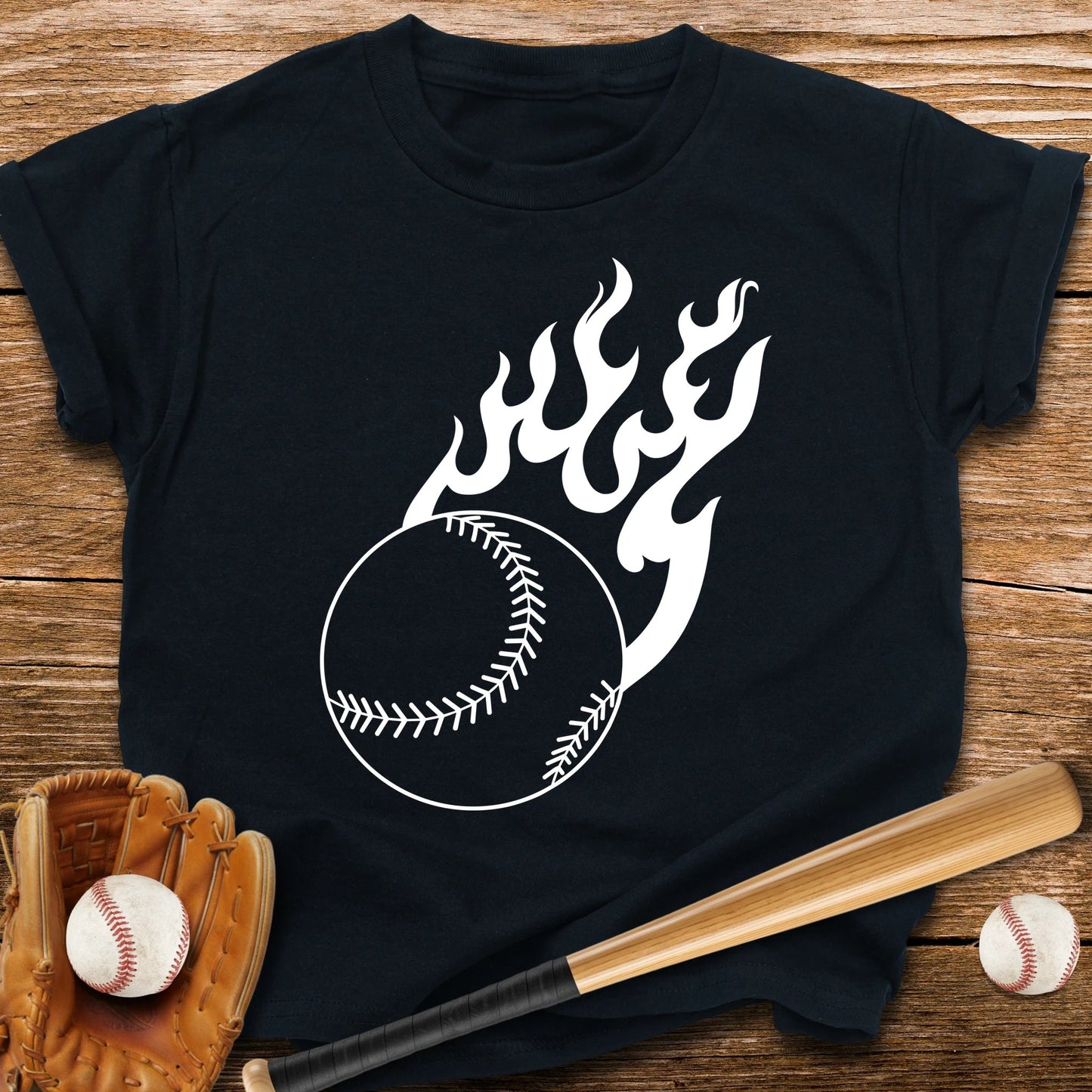 Flaming Baseball Youth Tee - HomeRun PrintsKids clothes