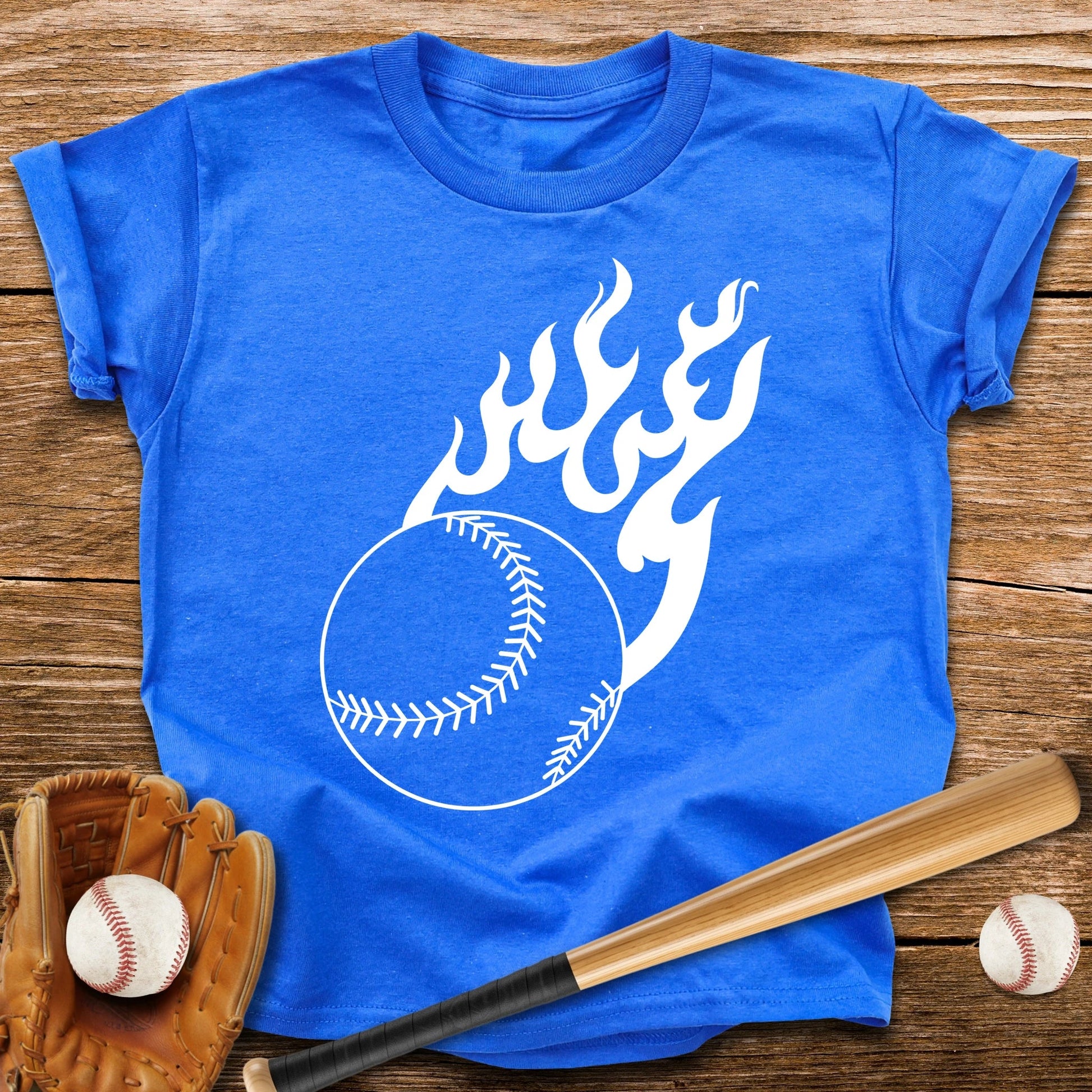 Flaming Baseball Youth Tee - HomeRun PrintsKids clothes