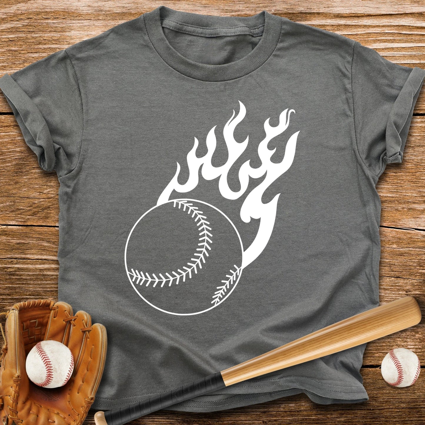 Flaming Baseball Youth Tee - HomeRun PrintsKids clothes
