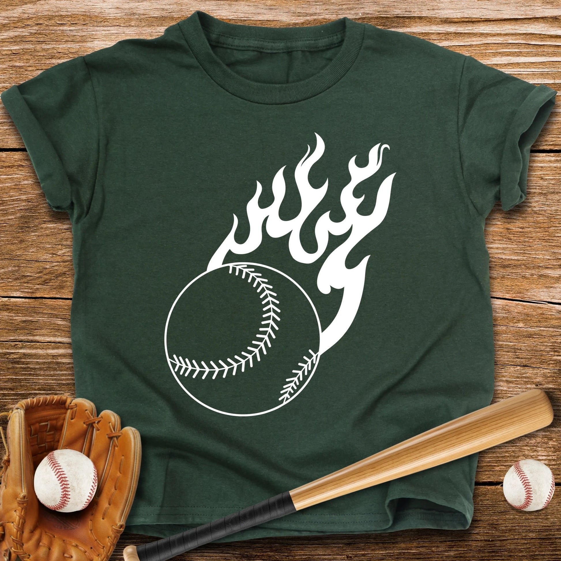 Flaming Baseball Youth Tee - HomeRun PrintsKids clothes