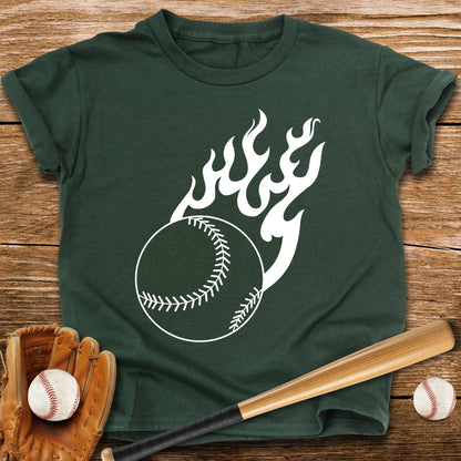 Flaming Baseball Youth Tee - HomeRun PrintsKids clothes