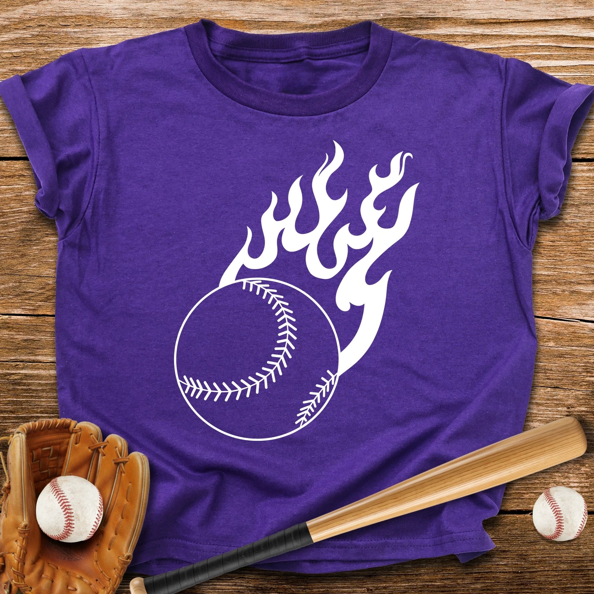 Flaming Baseball Youth Tee - HomeRun PrintsKids clothes