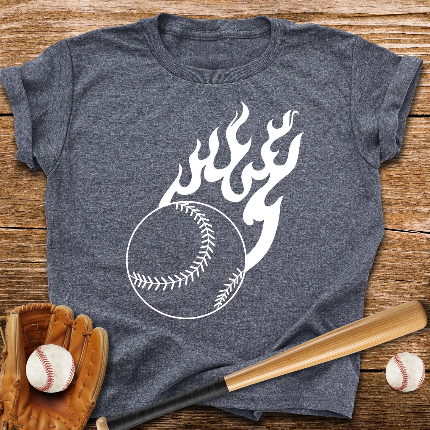 Flaming Baseball Youth Tee - HomeRun PrintsKids clothes