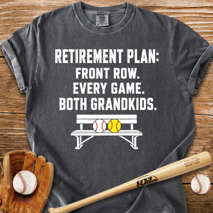 Front Row For Both Grandkids T-Shirt - HomeRun PrintsComfort Colors