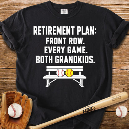 Front Row For Both Grandkids T-Shirt - HomeRun PrintsComfort Colors