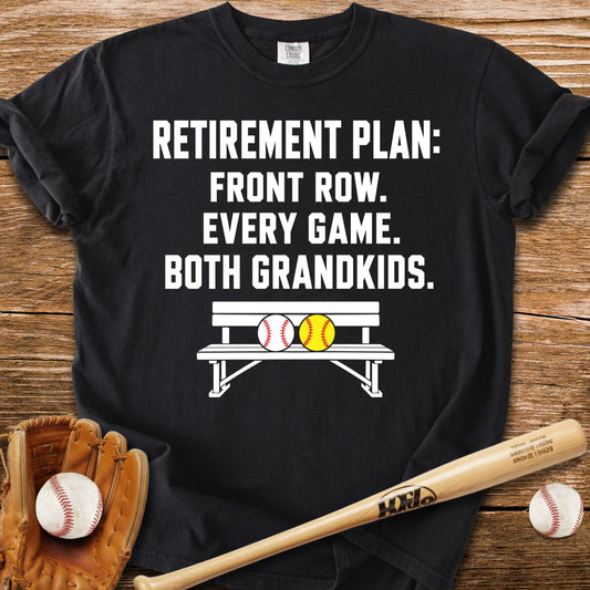 Front Row For Both Grandkids T-Shirt - HomeRun PrintsComfort Colors