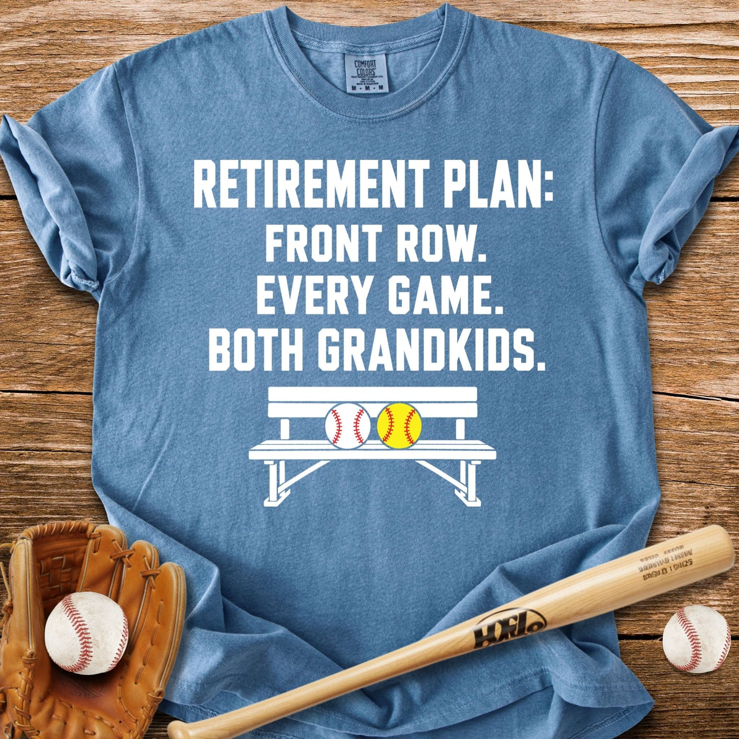 Front Row For Both Grandkids T-Shirt - HomeRun PrintsComfort Colors