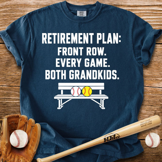 Front Row For Both Grandkids T-Shirt - HomeRun PrintsComfort Colors