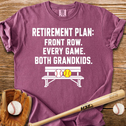 Front Row For Both Grandkids T-Shirt - HomeRun PrintsComfort Colors