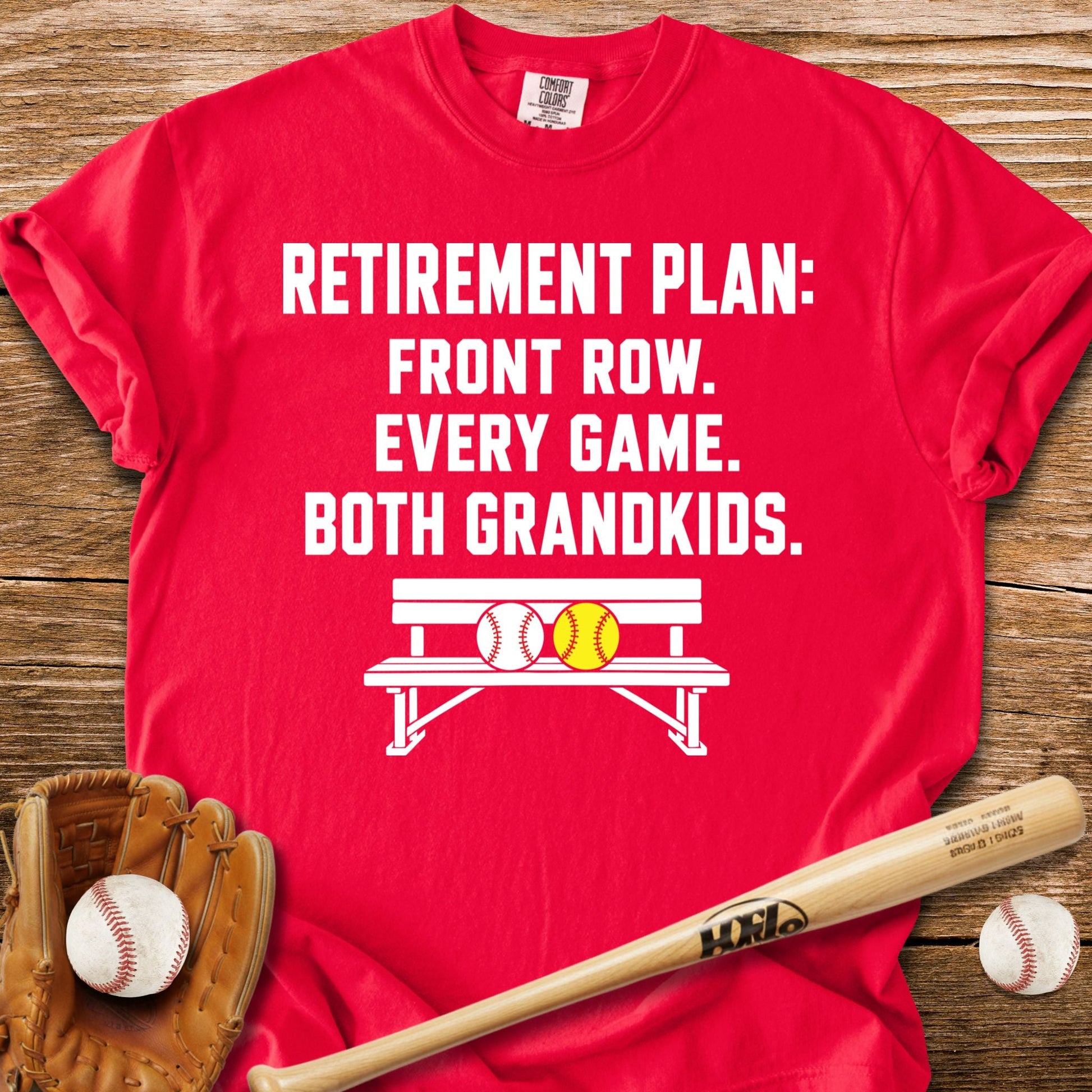 Front Row For Both Grandkids T-Shirt - HomeRun PrintsComfort Colors