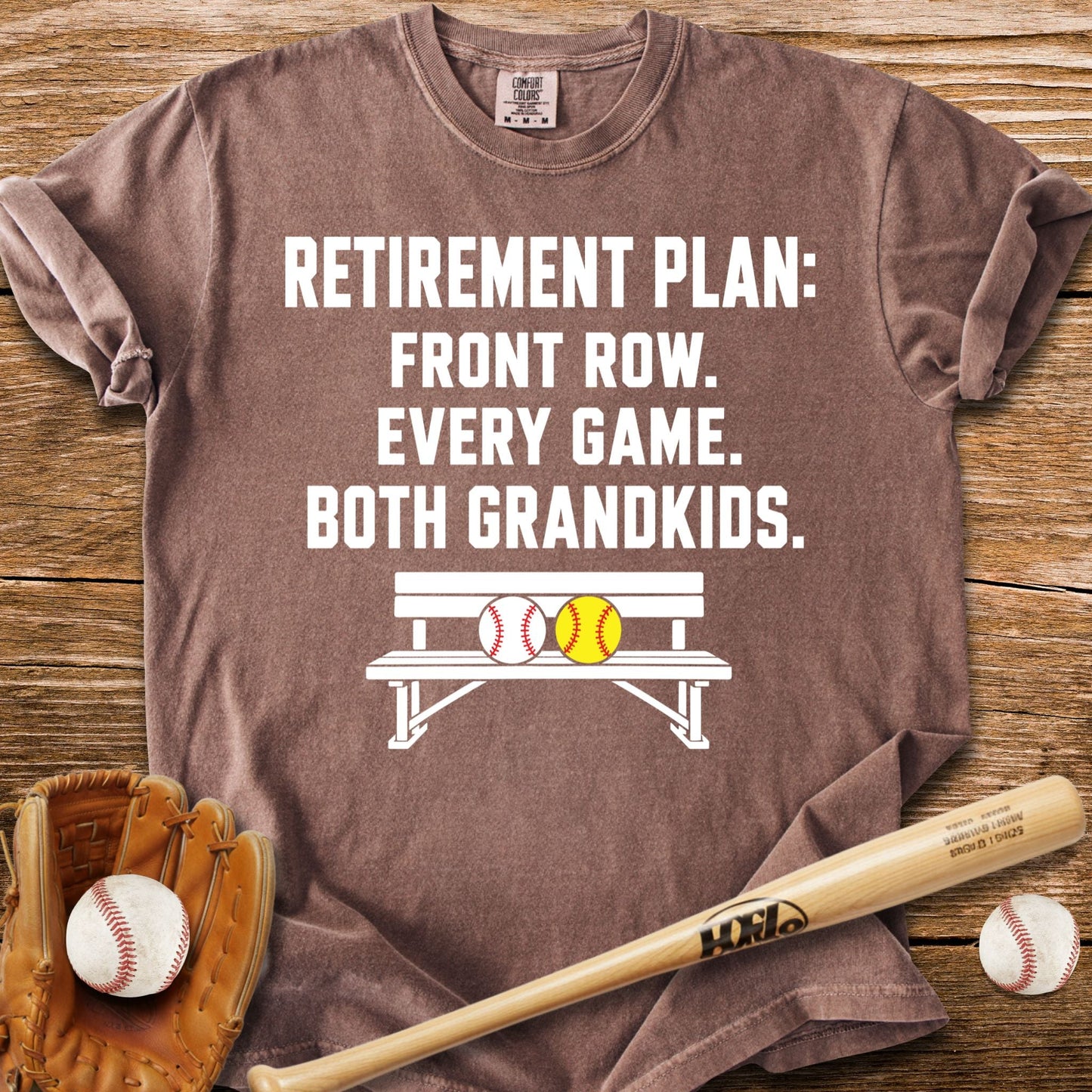 Front Row For Both Grandkids T-Shirt - HomeRun PrintsComfort Colors
