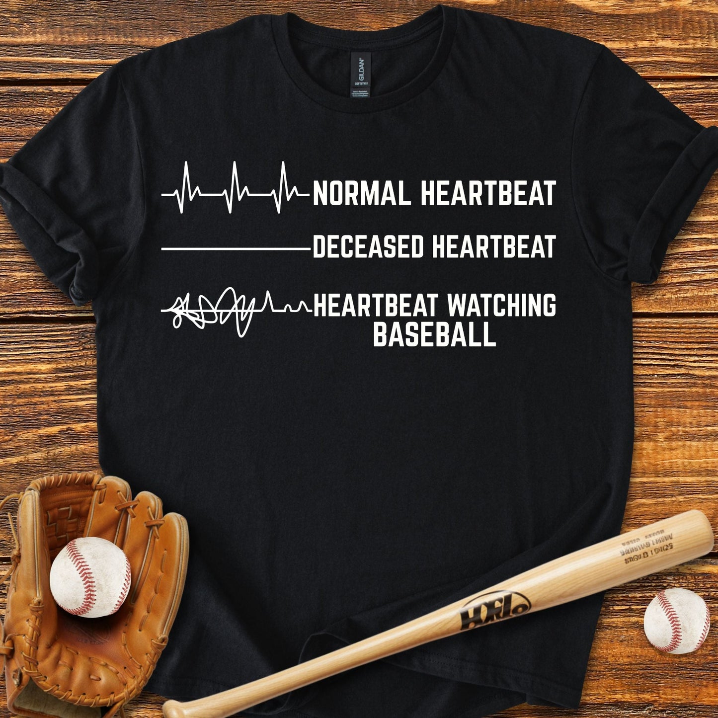 Funny Heartbeat Baseball T-shirt - HomeRun PrintsT-Shirt