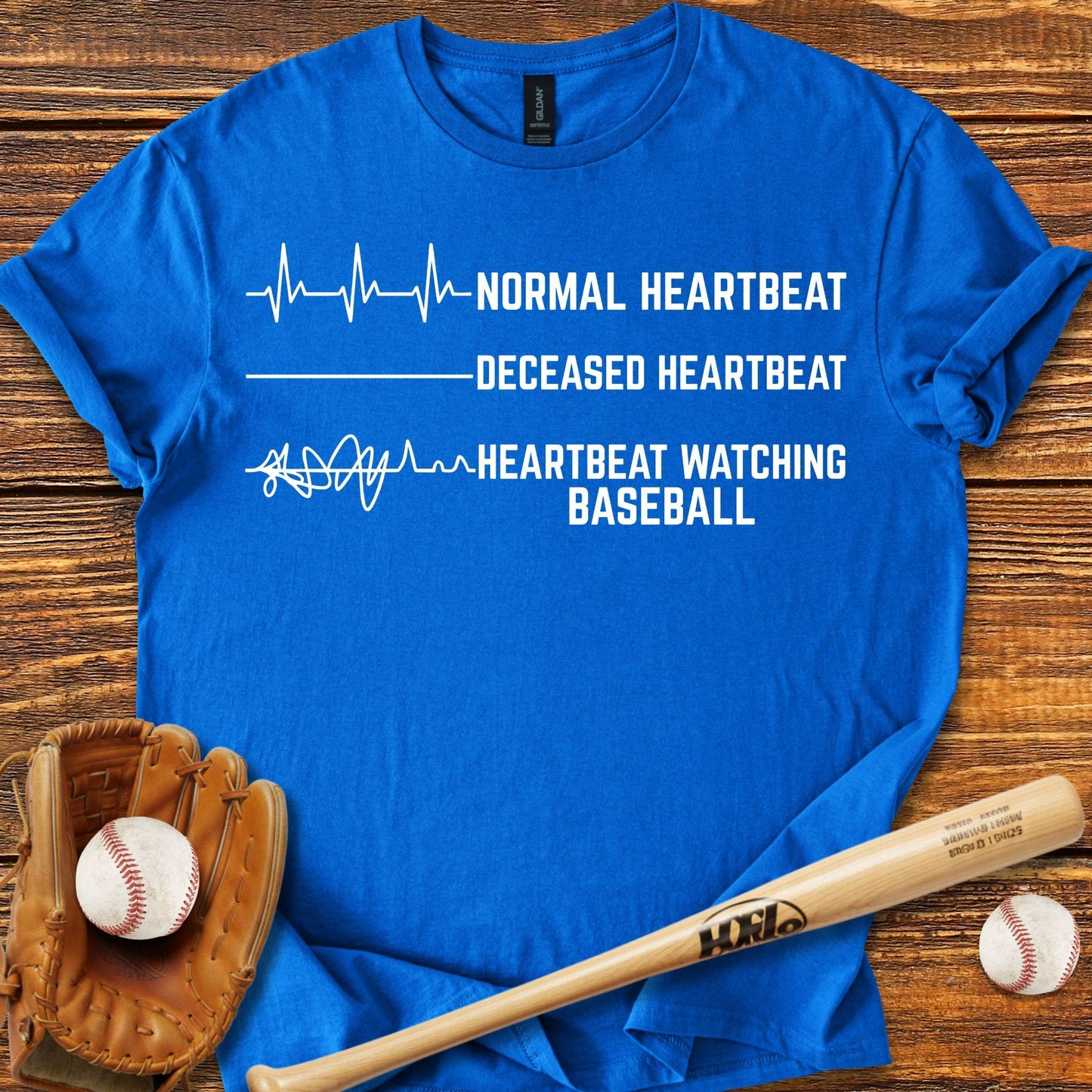 Funny Heartbeat Baseball T-shirt - HomeRun PrintsT-Shirt
