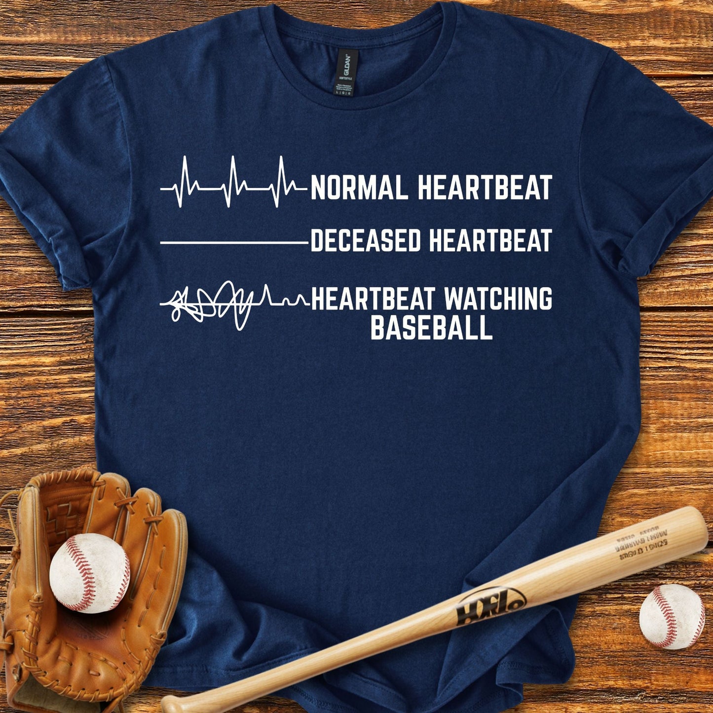 Funny Heartbeat Baseball T-shirt - HomeRun PrintsT-Shirt